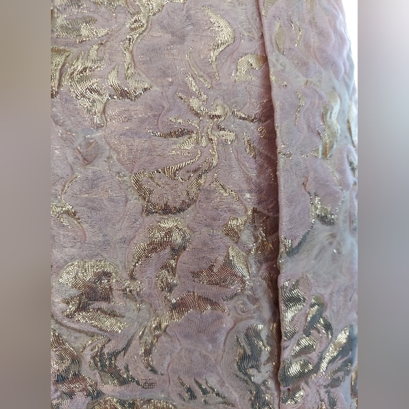 $3,890 OSCAR DE LA RENTA SILK LINED GORGEOUS PINK GOLD BROCADE RUNWAY DRESS 8 - Picture 7 of 11